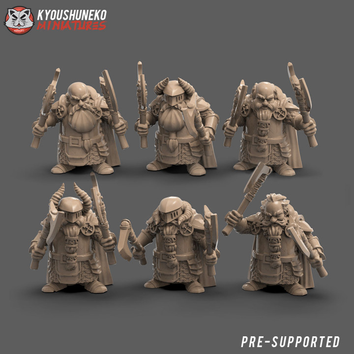 Dwarf Double Axe x6 - Dwarvem Infantry - Dwarven miniature is a small figure and can make your gaming experience level up.