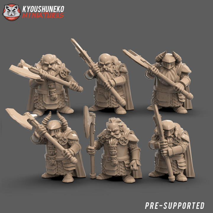 Dwarf Great Axe x6 - Dwarvem Infantry - Dwarf Warrior Miniatures