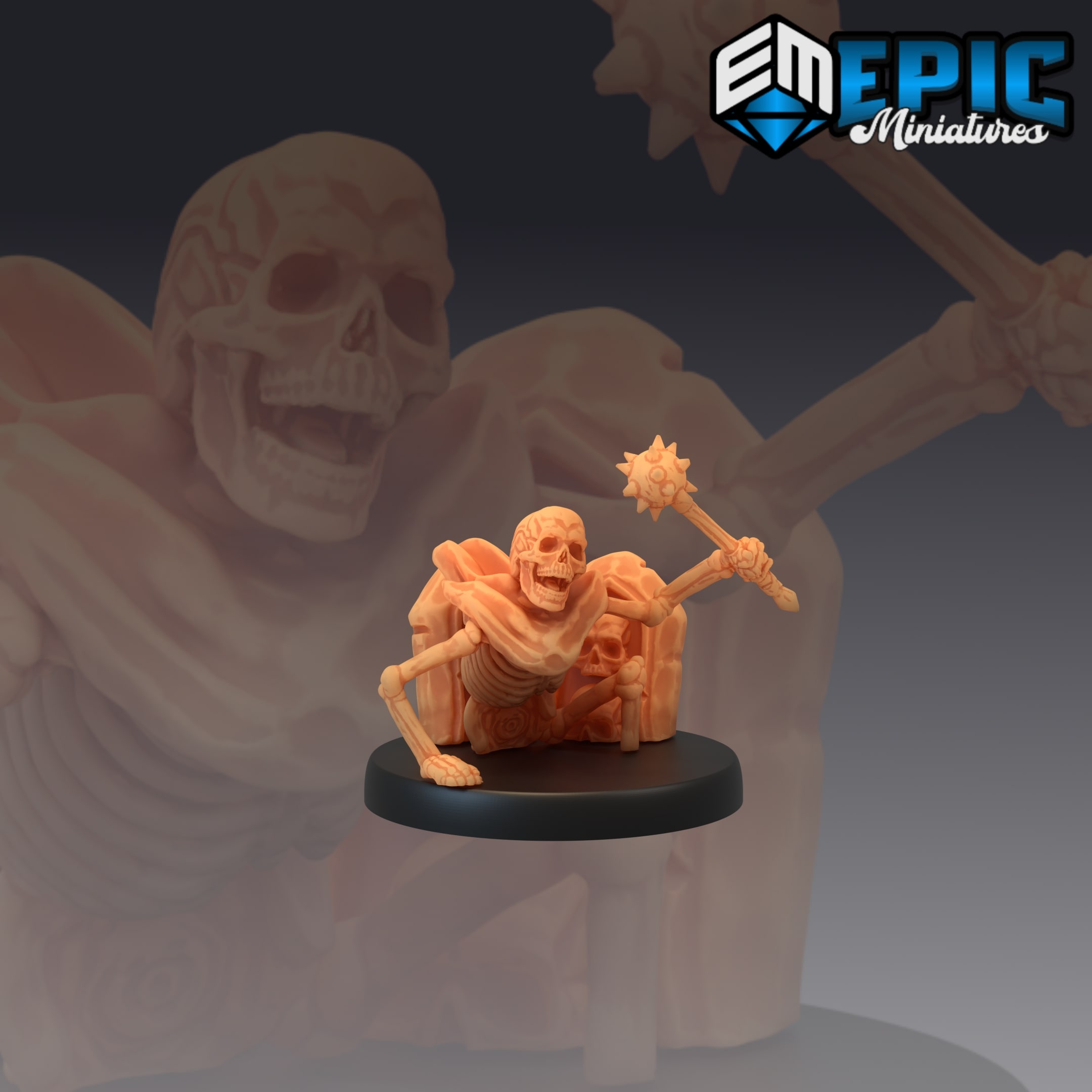 Grave Crawler Skeleton (Medium) - This Skeleton army can fight any terrain made by epic miniature, with there wielding mastery they can fight without hesitation.