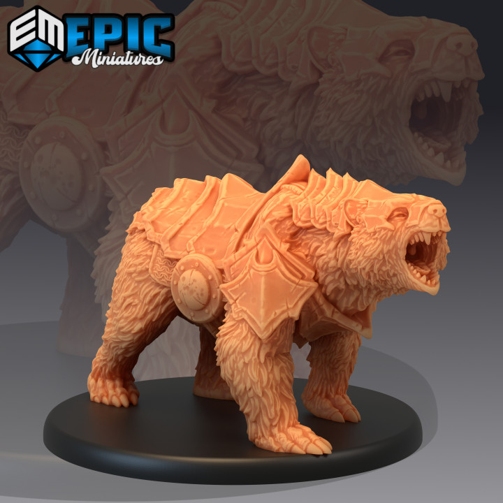 Grizzly Bear Miniature pack which includes their emotes for more intense experience in your 40k tabletop wargaming game