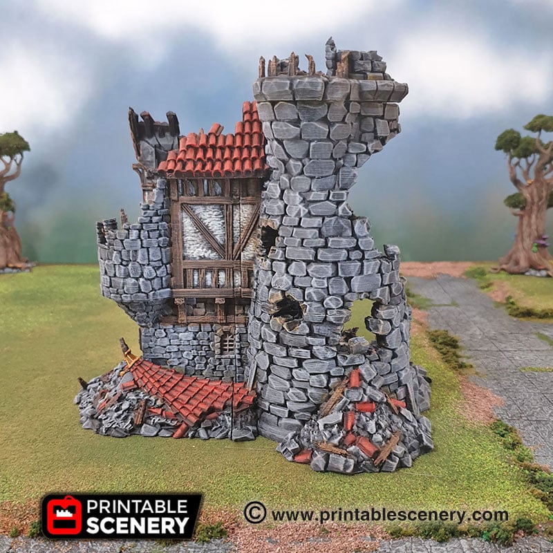 Ruined Sorcerer Tower Fantasy Scatter Terrain