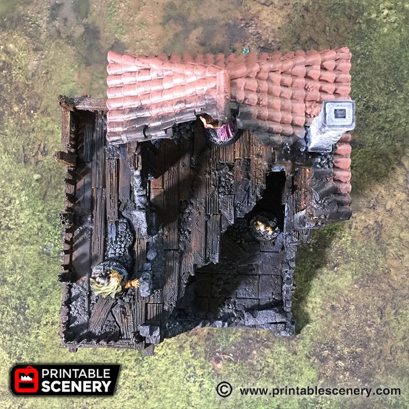 Ruined Warehouse Fantasy Scatter Terrain Model