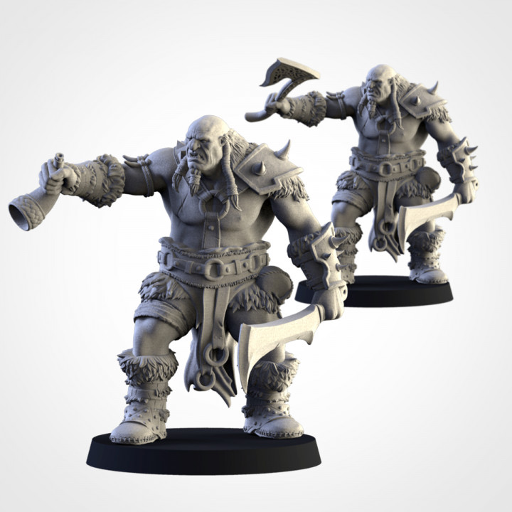 Tribe ogres with weapons