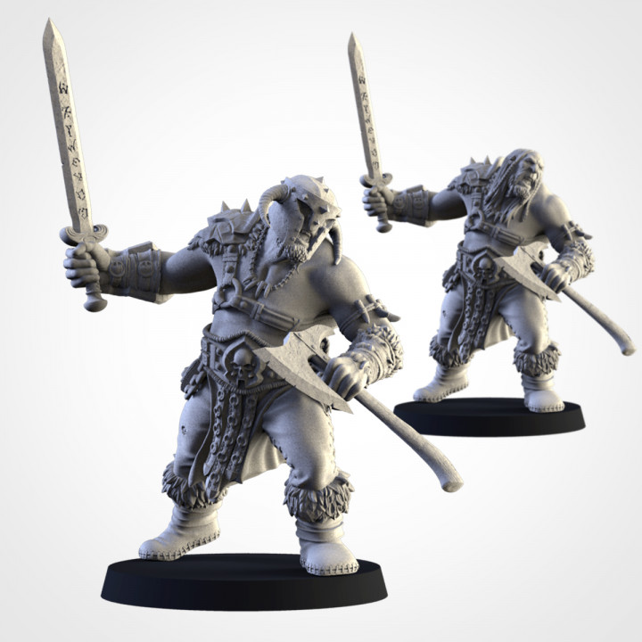 Tribe ogres with weapons