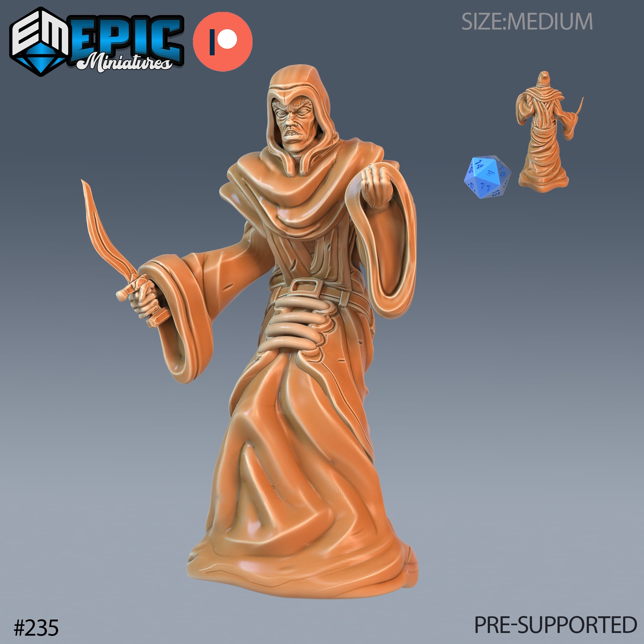 Yellow Cultist 3D Tabletop Miniature