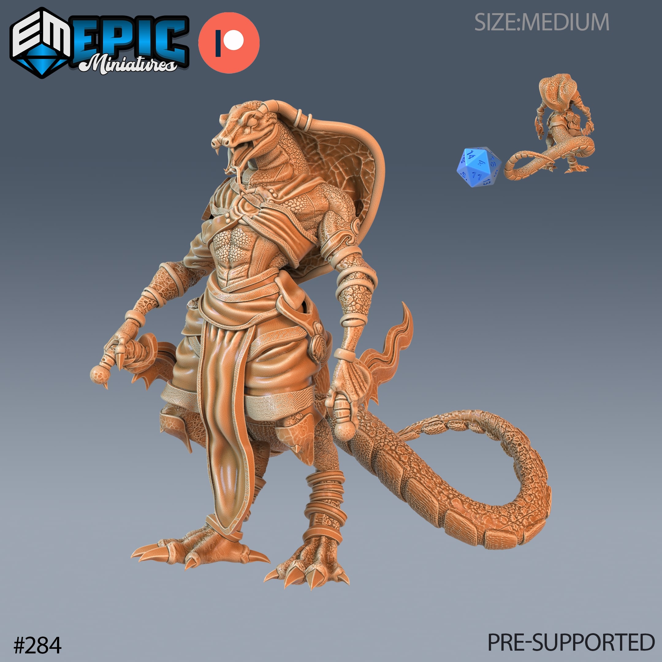 Serpentfolk Warrior Lizardman Model