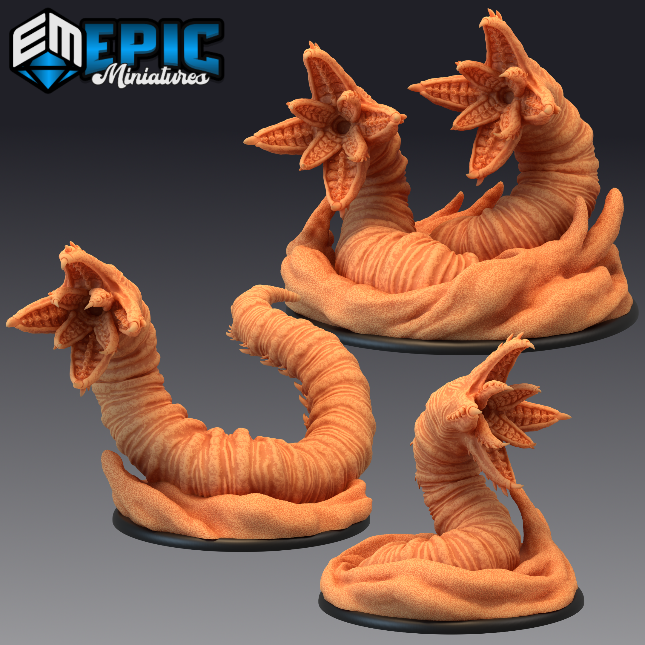 Sandworm Printed Miniature Model