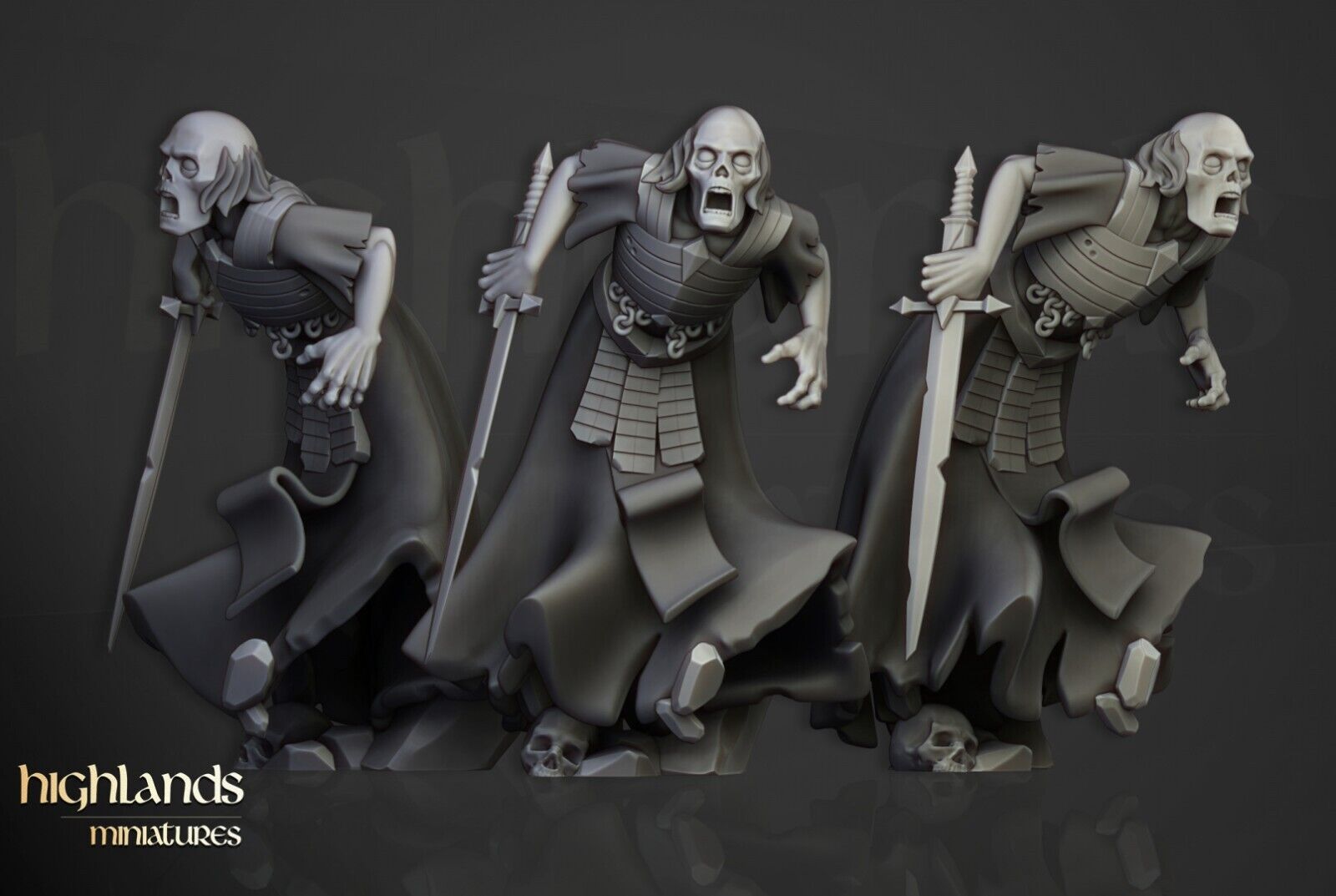 3D Printable Skeleton Warriors Unit - Highlands Miniatures by
