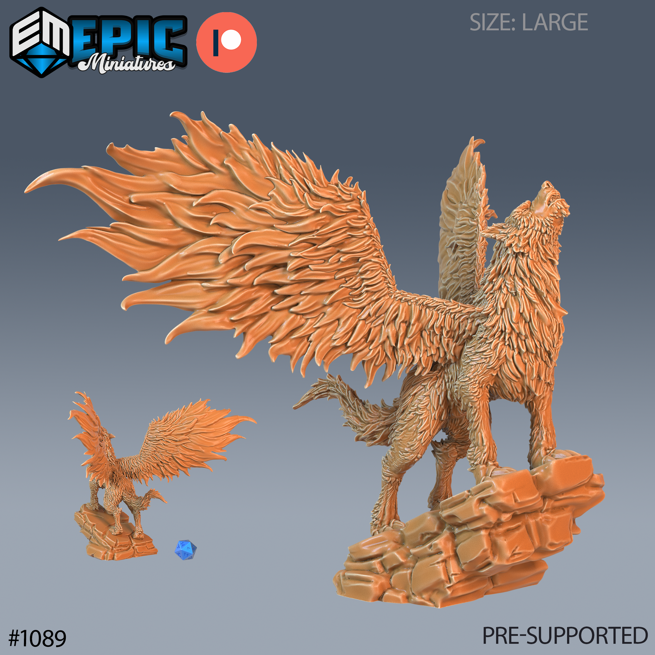 Dire Canine with Wings Designed by Epic Miniatures