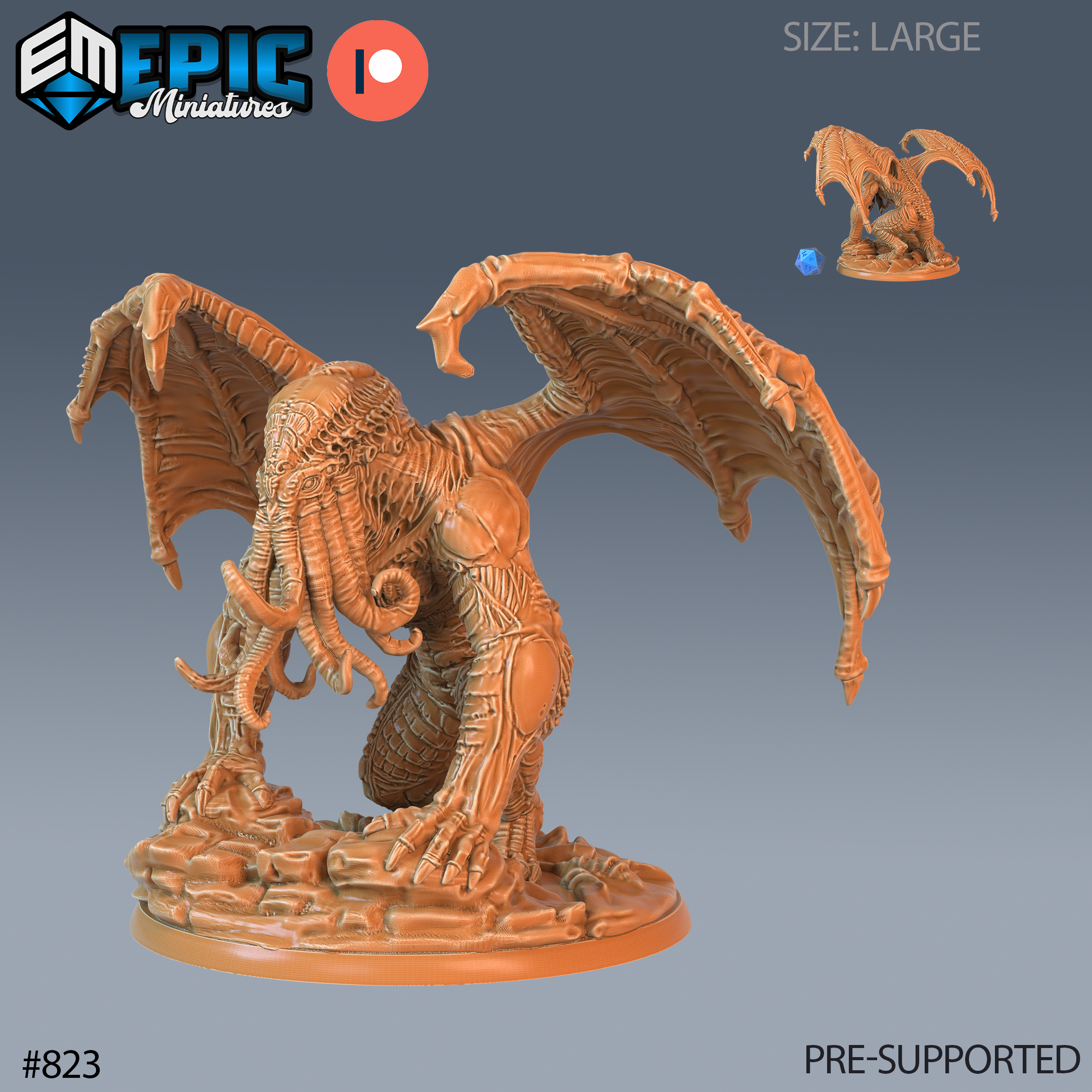 Humanoid Monster octopus with wings by Epic Miniatures