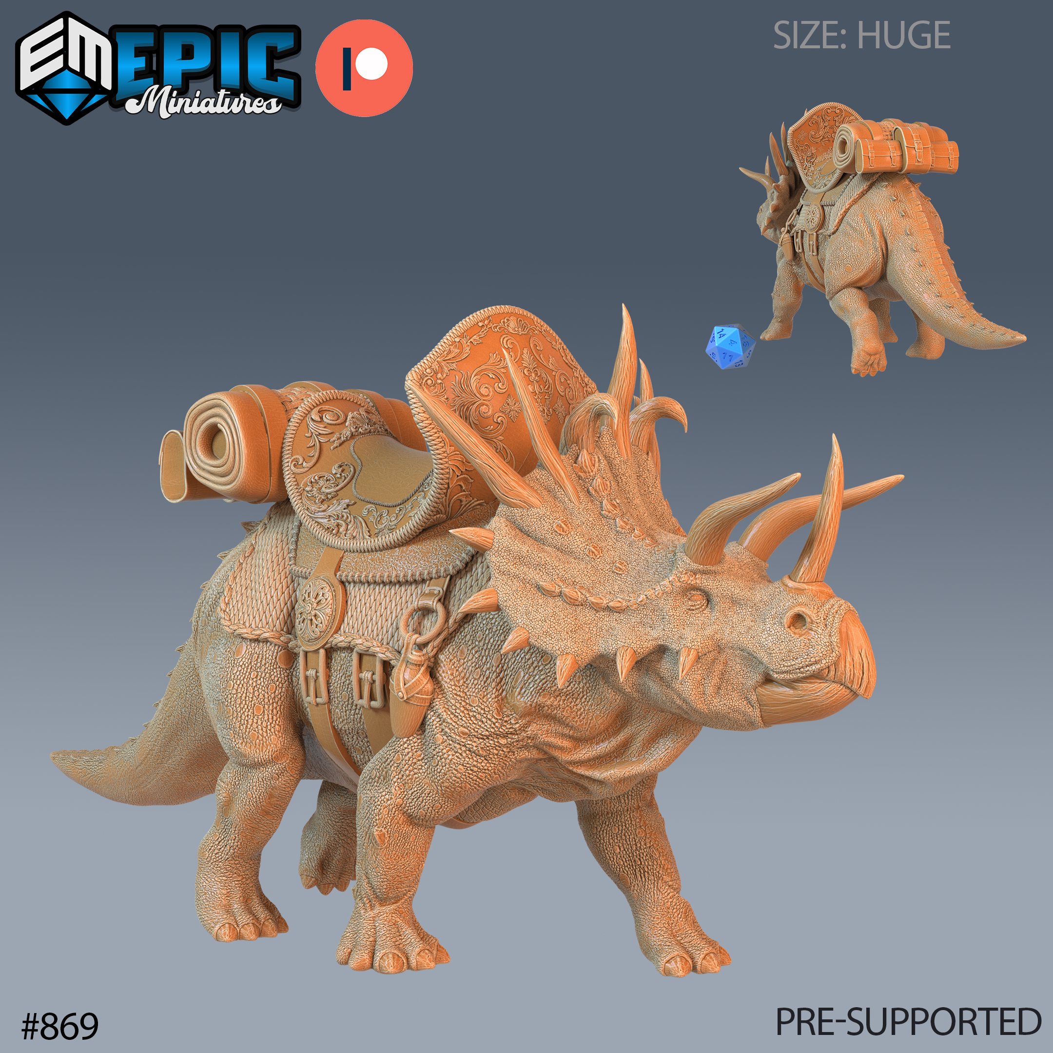 Wargaming Rhino Animal designed by Epic Miniatures