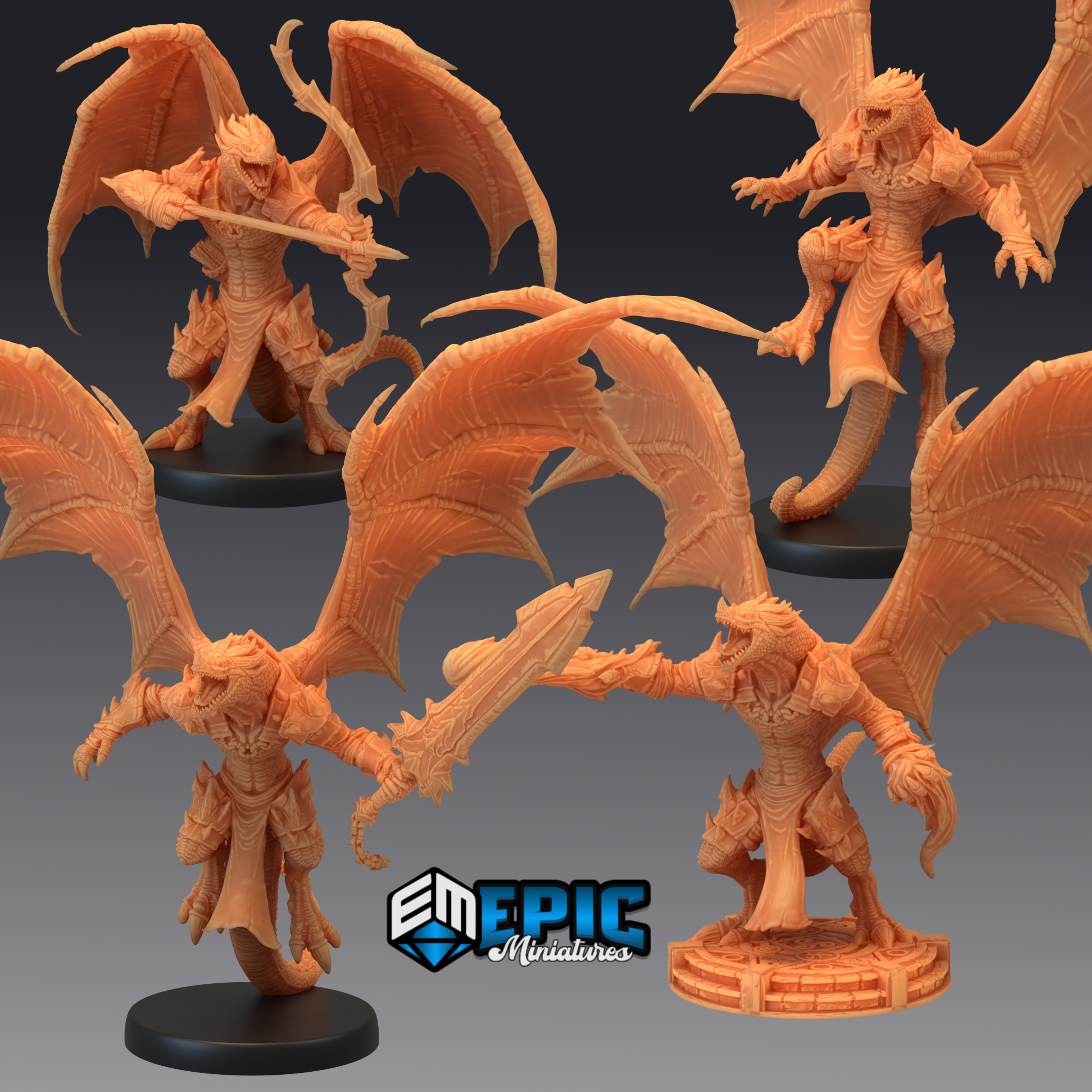 Flying Dragonborn Fantasy Miniatures